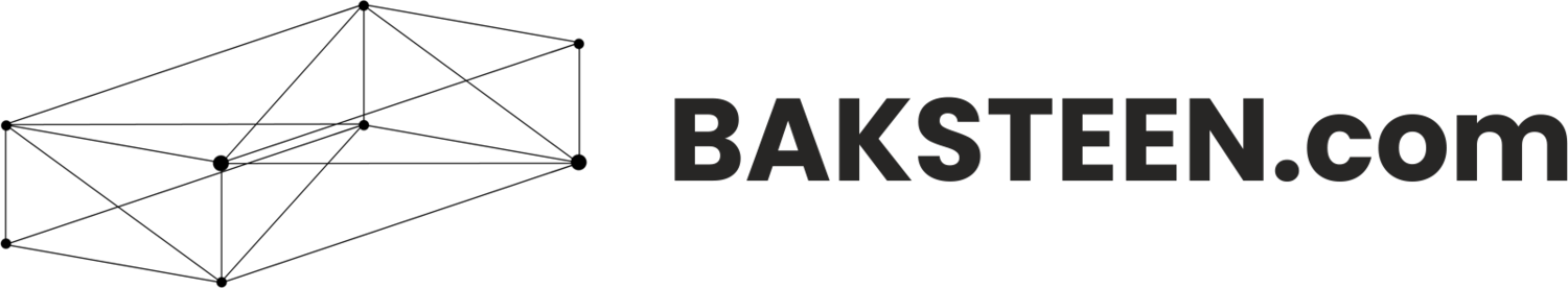 Baksteen logo zwart text